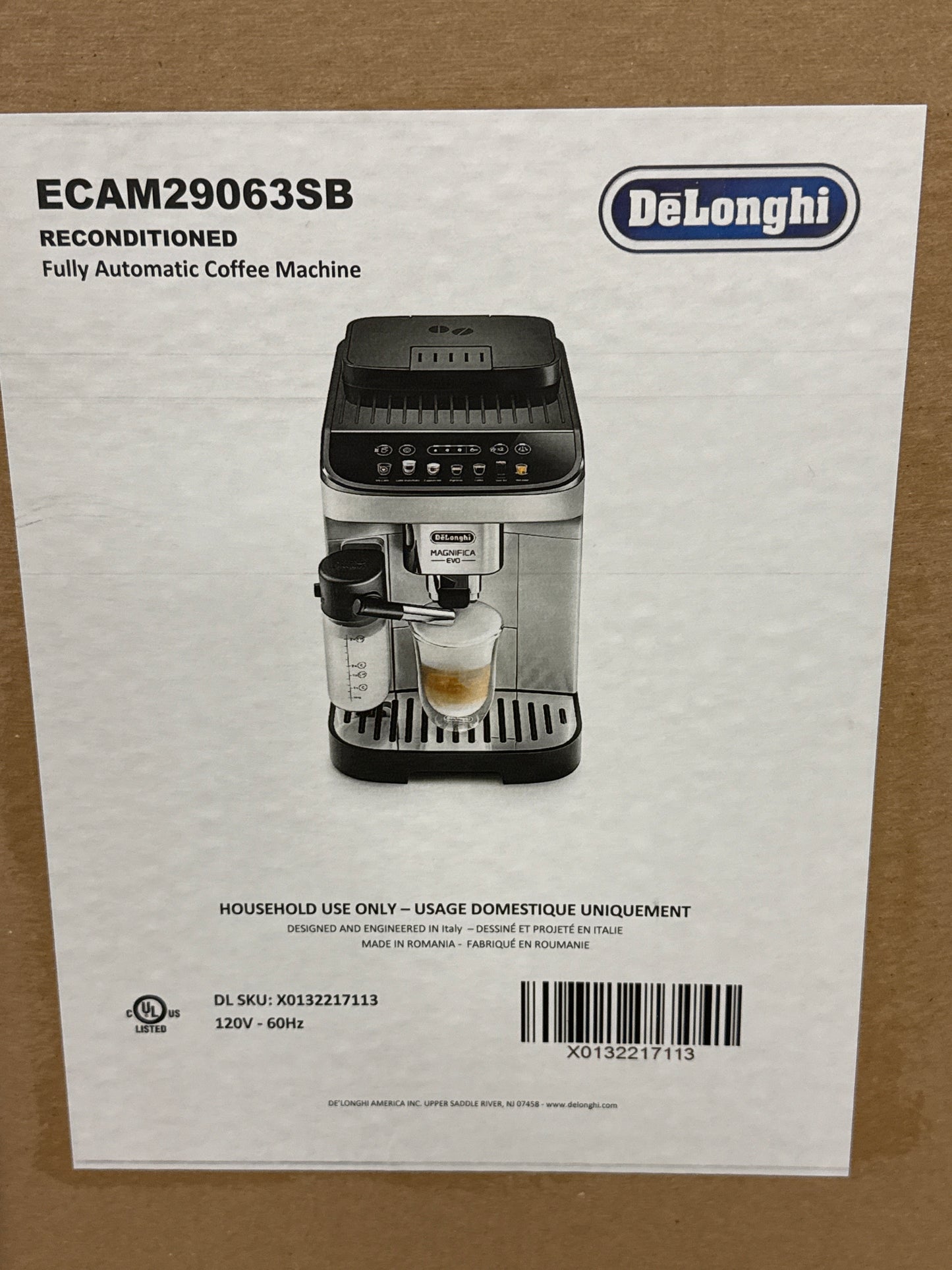 Machine à expresso Magnifica Evo Coffee de ECAM29063SB L de Delonghi avec moussoir à lait automatique